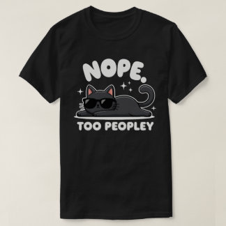Nee, te veel mensen | Grappige zwarte kat | Anti-s T-shirt