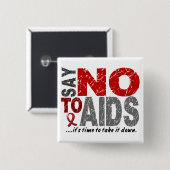 NEE tegen AIDS 1 Vierkante Button 5,1 Cm (Voorkant /achterkant)