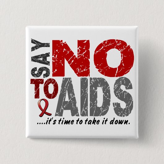 NEE tegen AIDS 1 Vierkante Button 5,1 Cm (Voorkant)