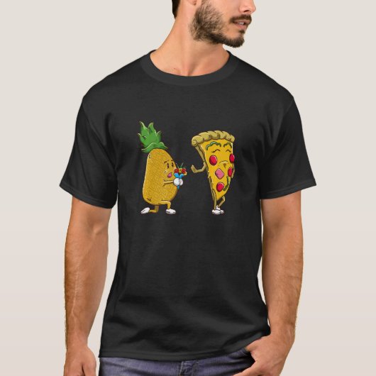 Nee tegen ananas op Pizza Cute Pineapple Pizza Hat T-shirt (Voorkant)