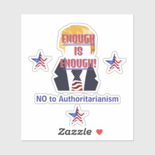 Nee tegen autoritarisme op maat gesneden vinyl Sti Sticker