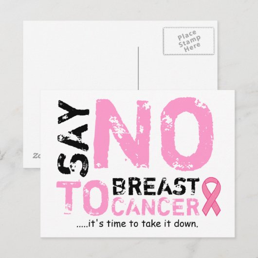 nee tegen borstkanker na de kaart (Voorkant / Achterkant)
