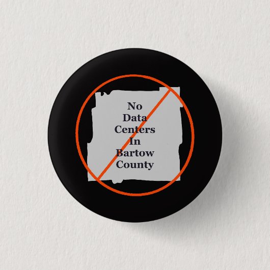 Nee tegen datacenters in Bartow County Ronde Button 3,2 Cm (Voorkant)