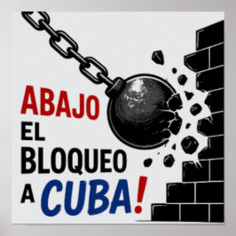 Nee Tegen De Blokkade Van Cuba Poster