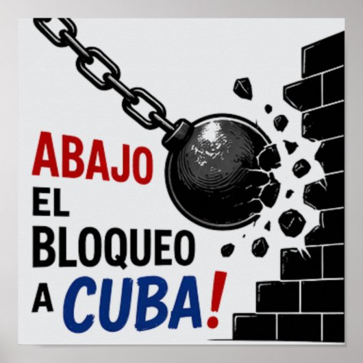 Nee Tegen De Blokkade Van Cuba Poster (Voorkant)