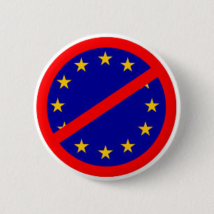 Nee tegen de EU Ronde Button 5,7 Cm