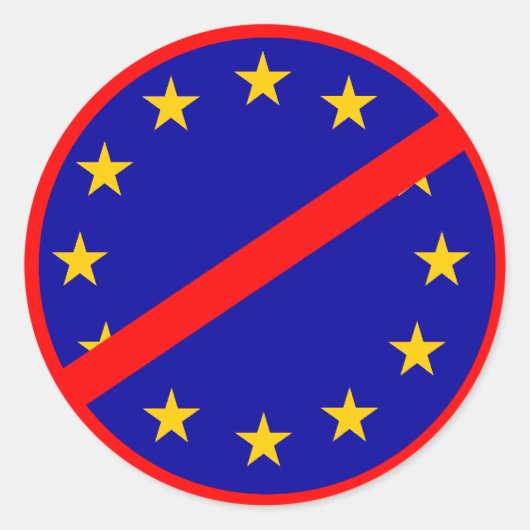 Nee tegen de EU Ronde Sticker (Voorkant)