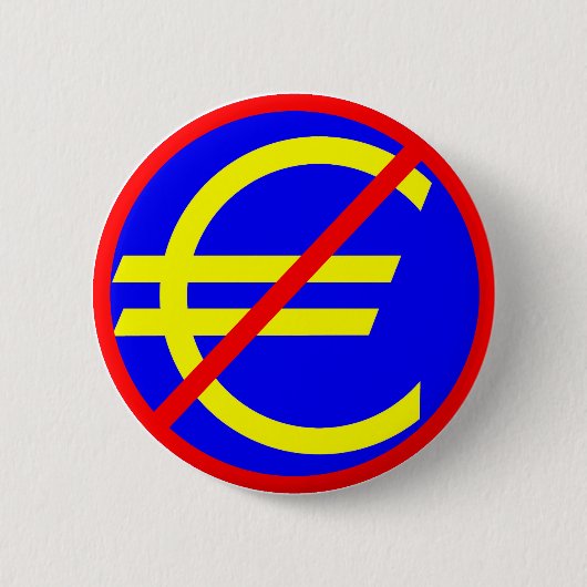 Nee tegen de euro ronde button 5,7 cm (Voorkant)