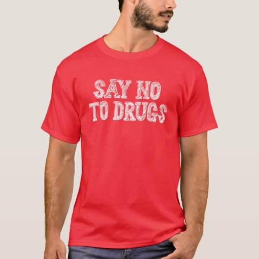 Nee tegen drugsvrije rode lintjes t-shirt (Voorkant)