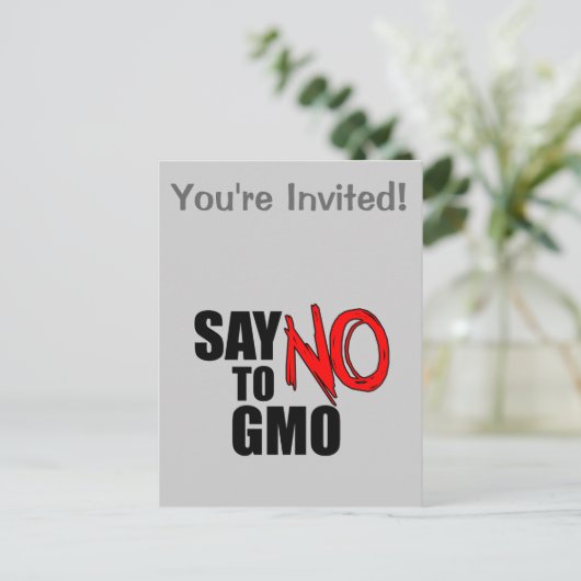 NEE tegen GGO's Uitnodiging Briefkaart (Staand voorkant)