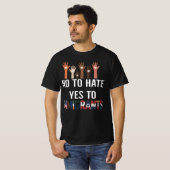 Nee tegen haat Ja tegen immigranten | Pro immigrat T-shirt (Voorkant volledig)
