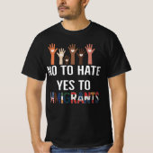 Nee tegen haat Ja tegen immigranten | Pro immigrat T-shirt (Voorkant)