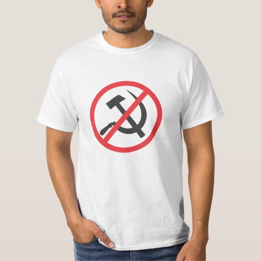 Nee tegen het communisme! Nee tegen het socialisme T-shirt (Voorkant)