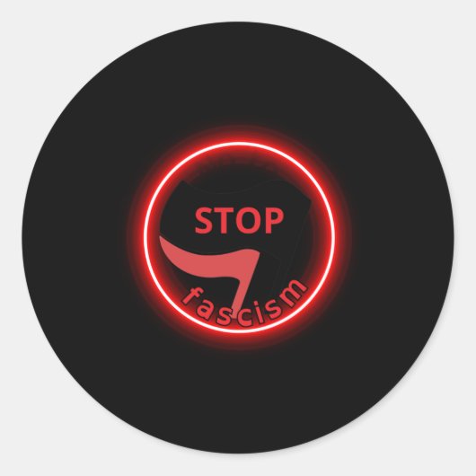 Nee tegen het fascisme ronde sticker (Voorkant)