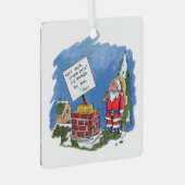 Nee tegen het Santa Square Metal ornament (Voorkant Rechts)