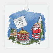 Nee tegen het Santa Square Metal ornament (Voorkant)