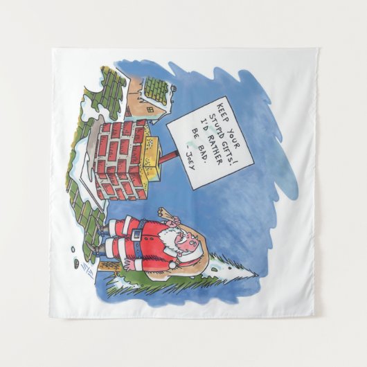 Nee tegen het tapijt van de kerstman wandkleed (Voorkant (horizontaal))