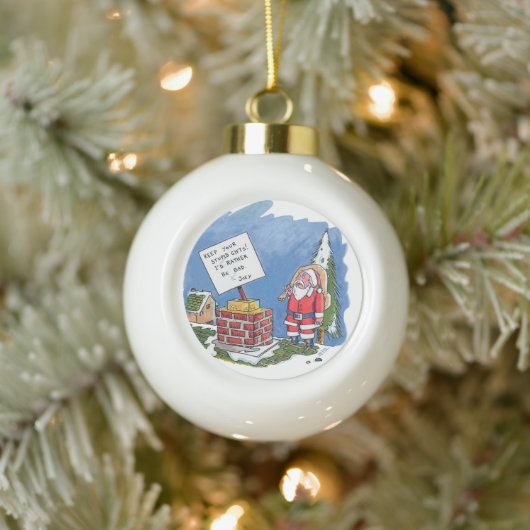 Nee tegen Kerstman keramische bal ornament (Boom)