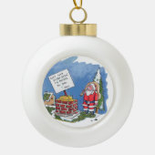 Nee tegen Kerstman keramische bal ornament (Voorkant)