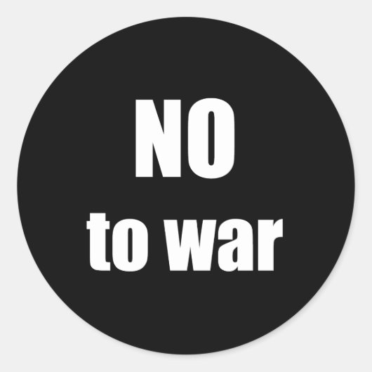 NEE tegen oorlog Ronde Sticker (Voorkant)