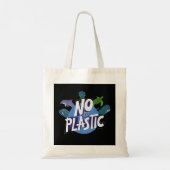 Nee tegen plastic Houd de oceanen schoon Canvas ta Tote Bag (Achterkant)