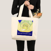 NEE TEGEN PLASTISCHE BAGINA'S GROTE TOTE BAG (Voorkant (product))
