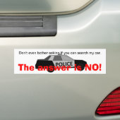 Nee tegen politiezoekopdrachten bumpersticker (Op auto)