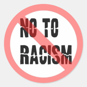 Nee tegen racisme ronde sticker