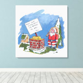 Nee tegen Santa canvas print (Insitu (Houten vloer))