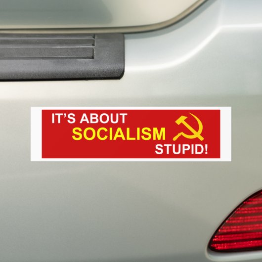 Nee tegen socialisme bumpersticker (Op auto)