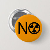 Nee tegen straling en kernenergie ronde button 5,7 cm (Voorkant /achterkant)