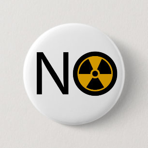Nee tegen straling en kernenergie ronde button 5,7 cm