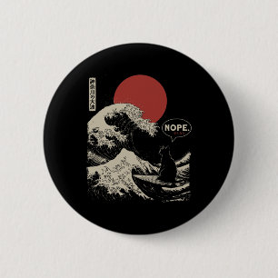 Nee. The Great Wave Kanagawa Grappige Japanse Surf Ronde Button 5,7 Cm