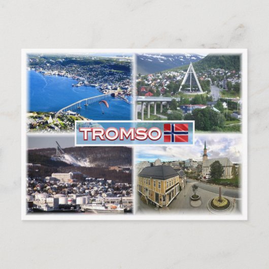 NEE Tromso - Luchtruim Uitzicht - Kunstkathedraal Briefkaart (Voorkant)