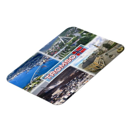 NEE Tromso - Luchtruim Uitzicht - Kunstkathedraal Magneet (Linkerzijde)