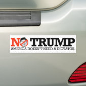 NEE TRUMP - Amerika heeft geen dictator nodig - Bumpersticker (Op auto)