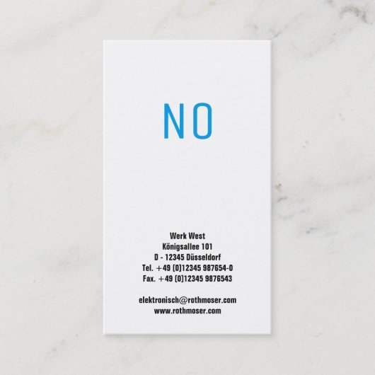 Nee! Typografie Speels Visitekaartje (Voorkant)