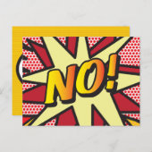 NEE Uw Bericht Spraakballon Fun Retro Aankondigingskaart (Voorkant / Achterkant)