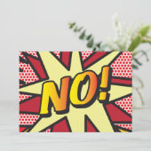 NEE Uw Bericht Spraakballon Leuk Retro Stripboek Aankondiging (Staand voorkant)