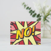 NEE Uw Bericht Spreekballon Fun Retro Aankondigingskaart (Staand voorkant)