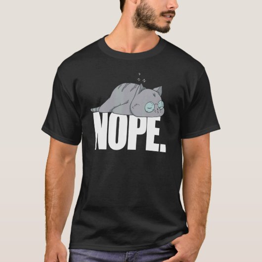 Nee vandaag luie kat dier t-shirt (Voorkant)
