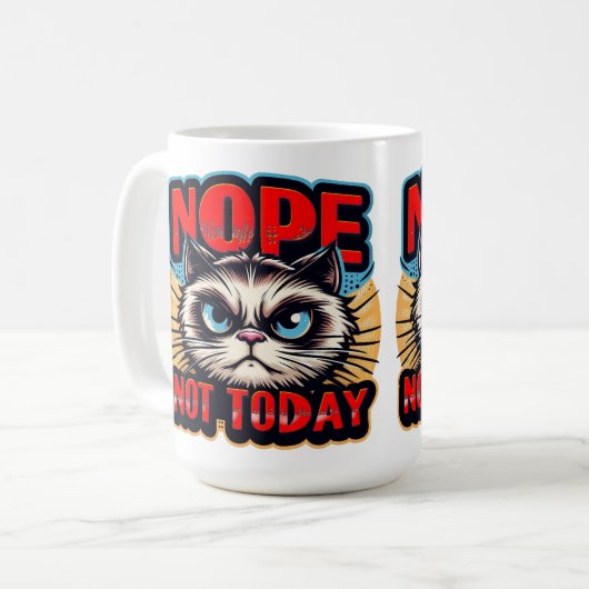 Nee, vandaag niet. koffiemok (Voorkant links)