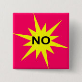 Nee Vierkante Button 5,1 Cm (Voorkant)