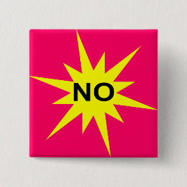 Nee Vierkante Button 5,1 Cm