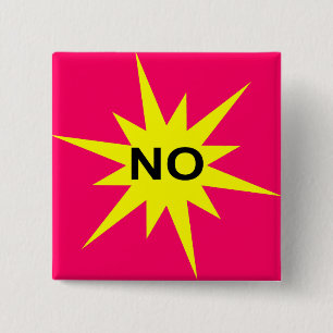 Nee Vierkante Button 5,1 Cm