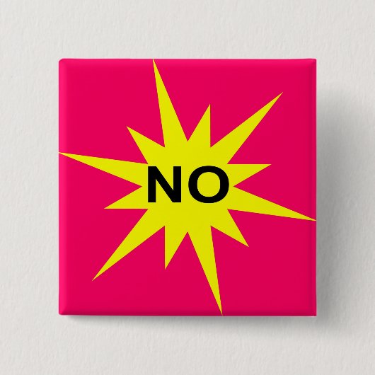 Nee Vierkante Button 5,1 Cm (Voorkant)