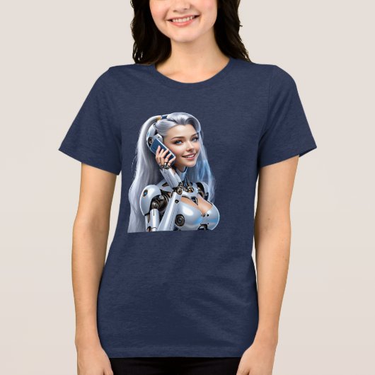 Nee, we hebben nog niet gepraat" – futuristisch Vr Tri-Blend Shirt (Voorkant)