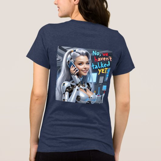 Nee, we hebben nog niet gepraat" – futuristisch Vr Tri-Blend Shirt (Achterkant)