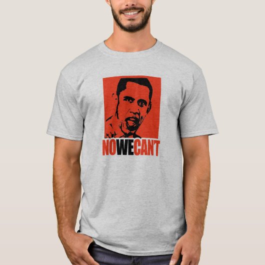 NEE WE KUNNEN OBAMA NIET KIEZEN T-SHIRT (Voorkant)