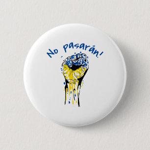 Nee, ze zullen niet passeren Socialistische Spaans Ronde Button 5,7 Cm
